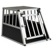 Hundtransportlåda – Med Låsbart Dörr Och Avtagbar Skiljevägg Aluminium Hundbur – 69,5 x 54 x 50,5 cm – Svart och silver