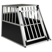 Hundtransportlåda – Med Låsbart Dörr Och Avtagbar Skiljevägg Aluminium Hundbur – 91 x 65 x 69,5 cm – Svart och silver