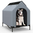 i – hundkennel och upphöjd hundsäng Hundstol utomhus husdjurshus med andningsbart nättyg grått – 2 1 75 x 110 x 106 cm – Grå