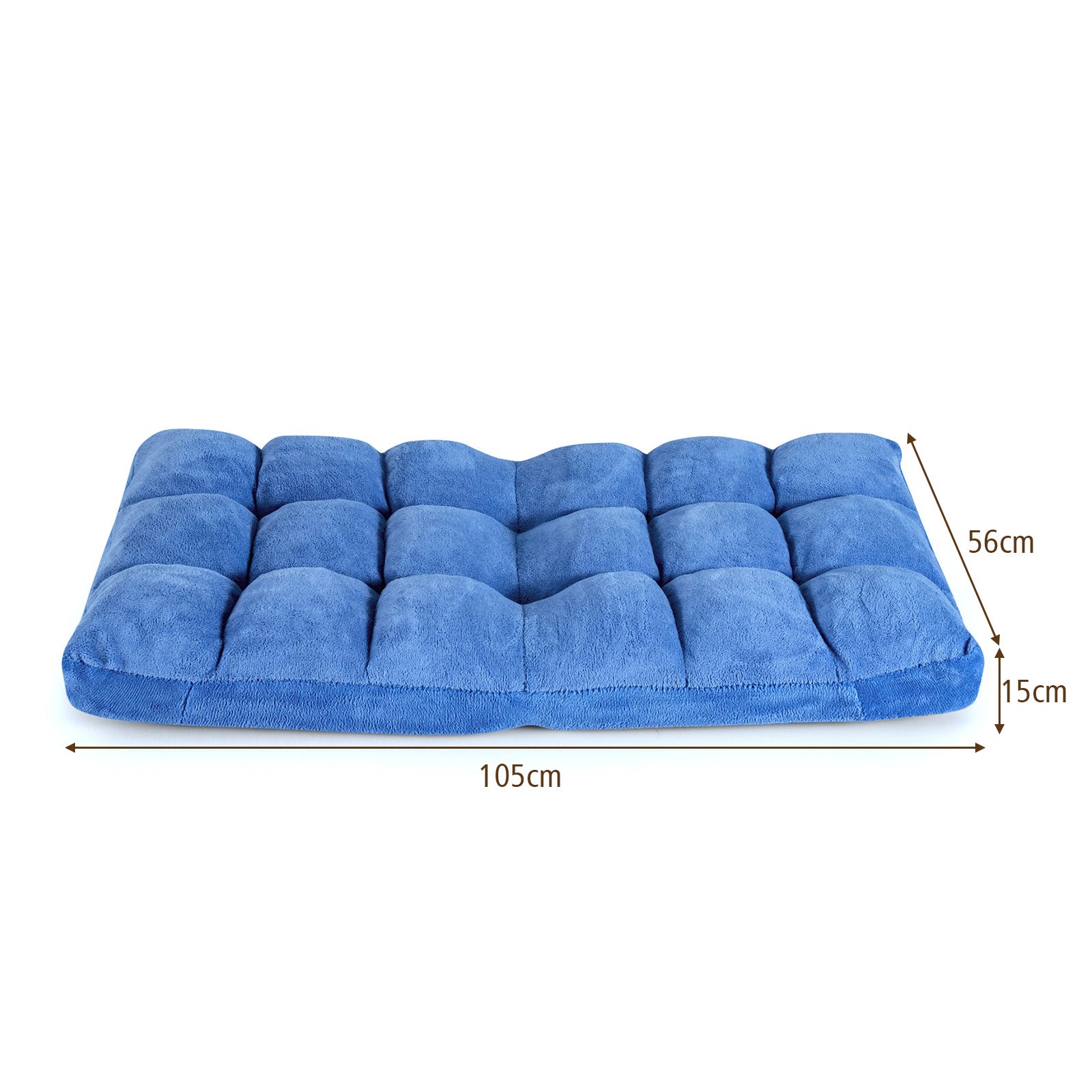 Golvstol – Justerbar med ryggstöd Golvkudde – 105 x 56 x 15 cm – Blå
