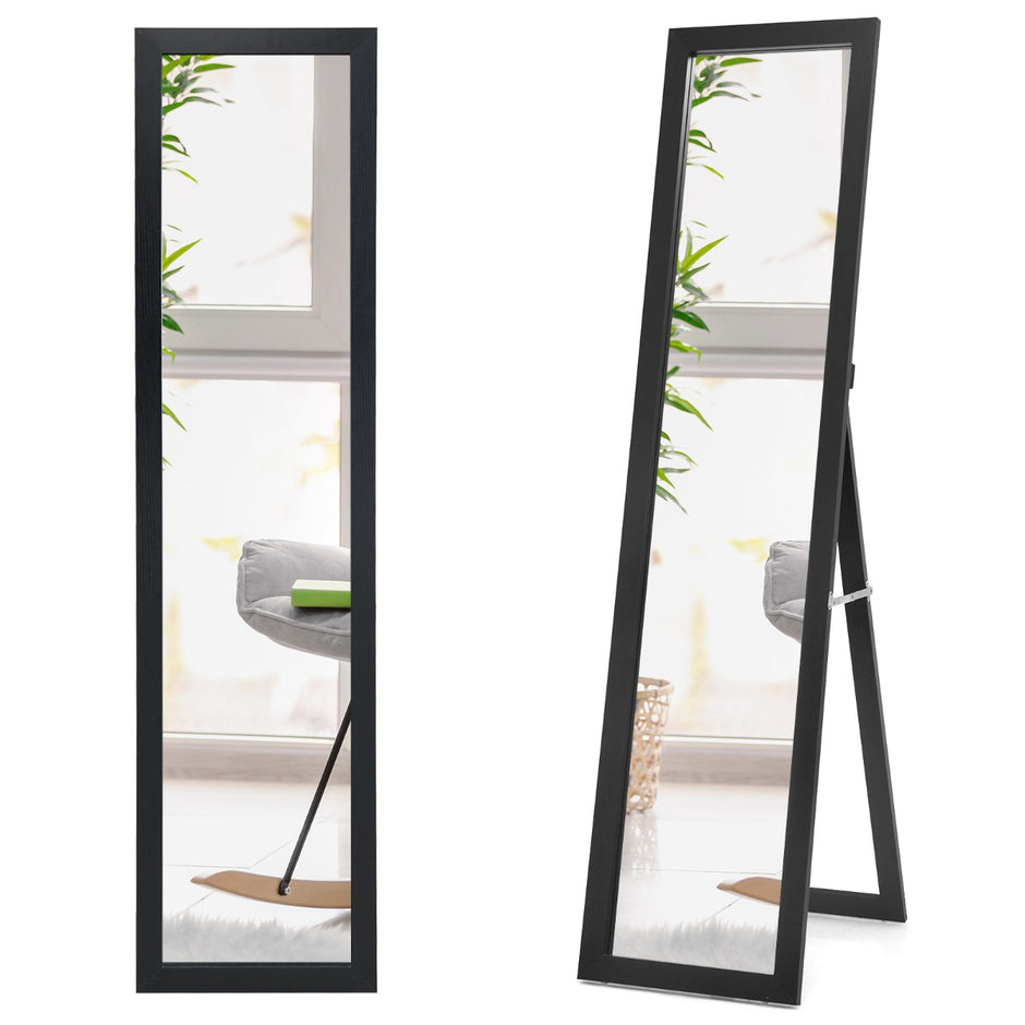 i – helspegel hellängdsspegel med träram – 2 1 37 x 155 cm – Svart
