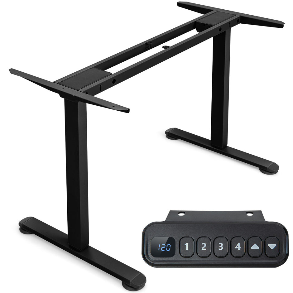 Elektrisk – tvåmotors bordsram höjdjusterbar – 109-151 x 59 x 70-120 cm – Svart