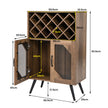 Vintage – vinskåp med avtagbart vinställ Barskåp för vinflaskor och vinglas – 11 9 – Rustik brun