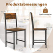 Set – med matstolar industriköksstolar metallram Rustikbrun – 2 44 x 40 x 87 cm – Rustik brun