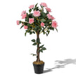 Rosenträd – med tallrosor och naturligt stamkonstträd blommor – 21 93 cm – Rosa