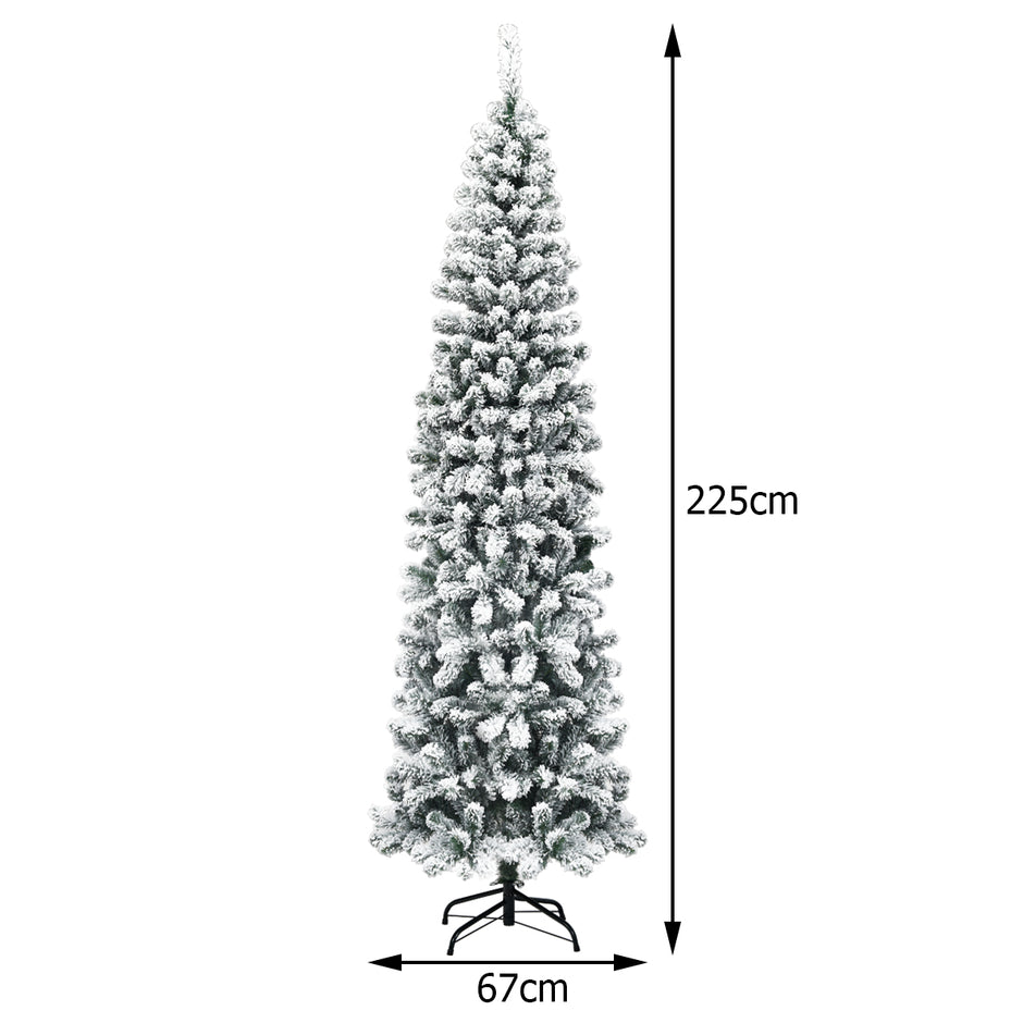 Konstgjord – snötäckt julgran med grenar som – 461 225 cm – Grön