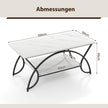 Soffbord – med marmorlook Modernt av konstmarmor – 100 x 50 x 45 cm – Vit