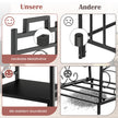 Vedställ – av metall med handtag och justerbara fotkuddar – 46 x 34 x 45 cm – Svart