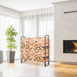 Vedställ – i metall utomhus med vattentätt lock – 122,5 x 35,5 x 122,5 cm – Svart