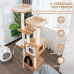 vånings – kattträd med mysiga mattor och grotta kattbåge – 6 176 cm – Beige