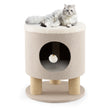 Liten – skrapstolpe med mjuk sits och sisal skrapstolpar bollpall – 3 40 x 40 x 47 cm – Beige