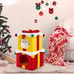 nivå – julkattgrotta med pilbåge och boll staplingsbara presentförpackningar Cat House – 2 – Röd