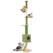 Takhög – skrapstolpe vånings kattträd med kattgrotta och rymdkapsel – 5 218-253 cm – Grön