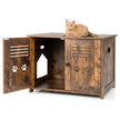 Cat – House kattsandlåda med dubbla lamelldörrar Kattskåp – 70 x 52 x 51 cm – Brun