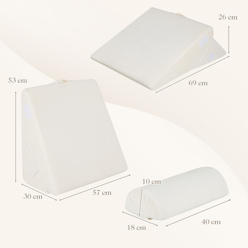 Multifunktionell – kilkudde med nackstöd Memory Foam Ryggkudde Off White – 57 x 30 x 53 cm – Vit