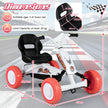 Barns – gokart trampbil med justerbar sits och ryggstöd, go pedal fram backväxel – Vit