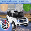 Mercedes – Benz elbil för barn med 2,4G fjärrkontroll och strålkastare 12V elfordon – Vit