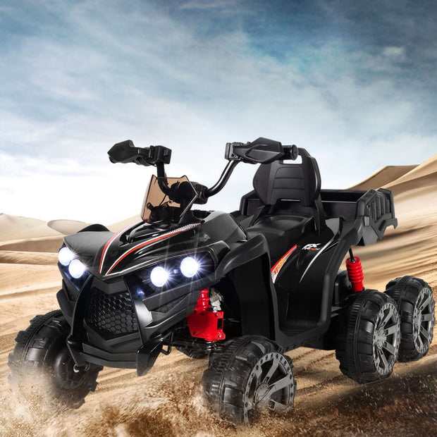 12V – Electric Kids Quad med förvaringsutrymme och LED lampor Mini km/h – 3-6 – Svart