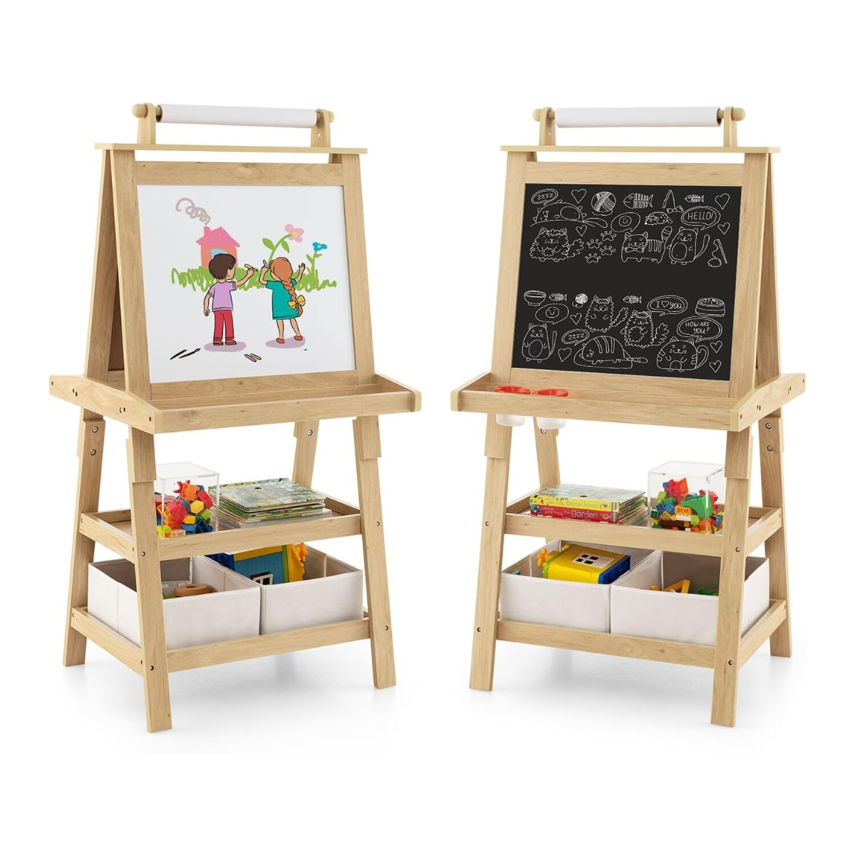 i – barnstafli dubbelsidig whiteboard och svarta tavla ritpapper Naturligt – 3 1 – Natur