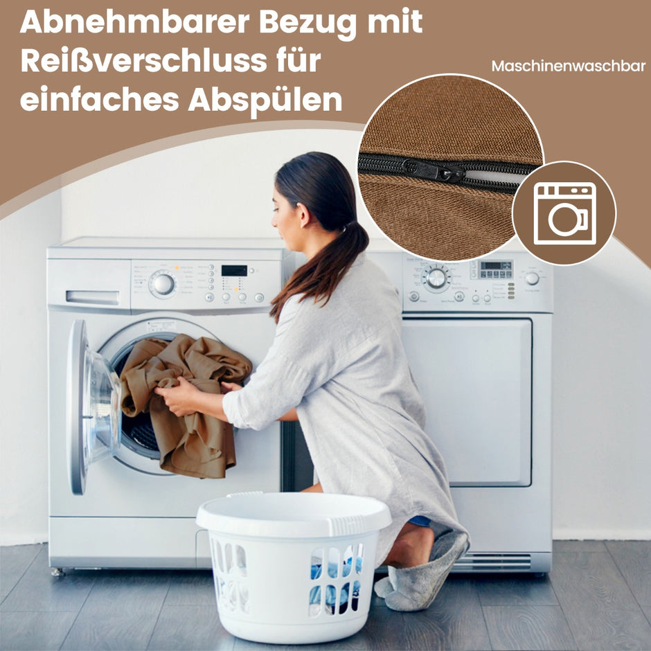 i – hopfällbar bäddsoffa med tvättbart överdrag Extra tjockt skum (15 cm) – 3 1 – Brun