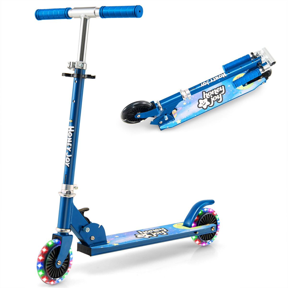 Barnskoter – hjulig med blinkande hjulstativ och Cruise Toddler Toy – 2 – Blå