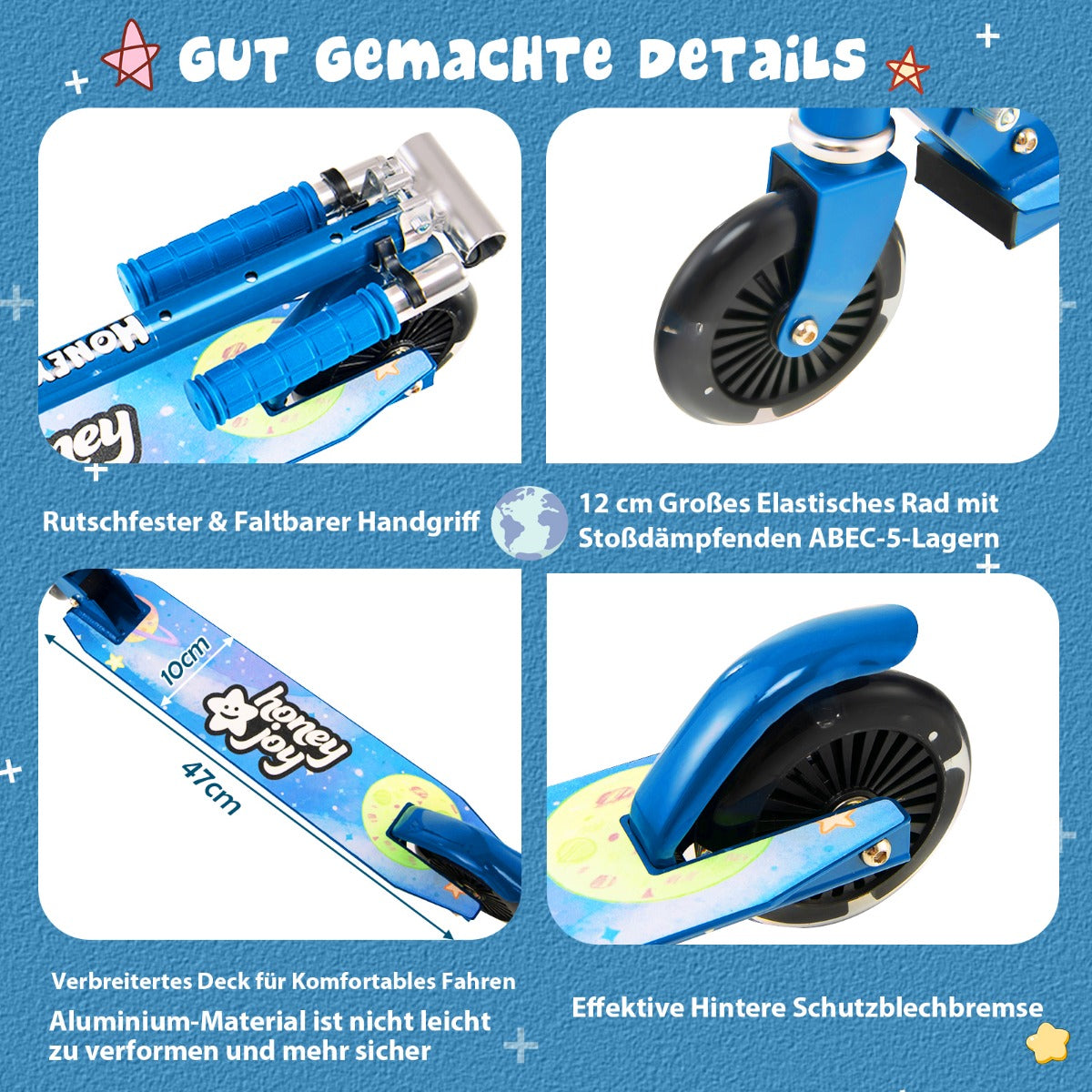 Barnskoter – hjulig med blinkande hjulstativ och Cruise Toddler Toy – 2 – Blå