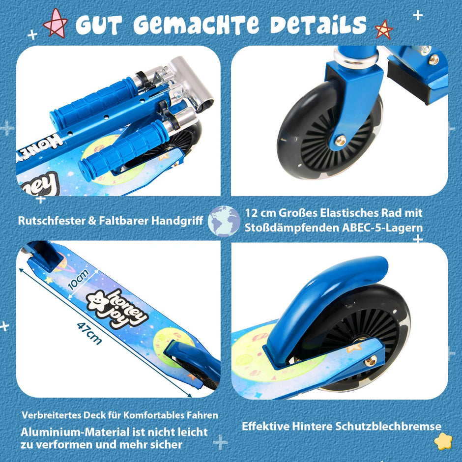 Barnskoter – hjulig med blinkande hjulstativ och Cruise Toddler Toy – 2 – Blå