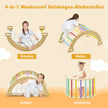 Träklätterbåge – med mjuk kudde för gungbräda och klättring krypande klätterställning – Färgglad