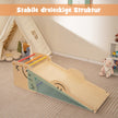 Träklättrare – set med vändbar ramp och gungbräda klätterstege smiley face patterns klätterleksak – Natur