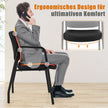 Konferensstolar – Set med vadderade besöksstolar armstöd och metallram – 2 58 x 56 x 81 cm – Svart