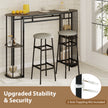 Bartisch – med förvaring, ståbord i marmorlook, modern köksdisk halvrunda hyllor – 4 – Svart