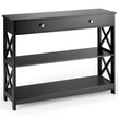 vånings – konsolbord med låda Hallbord av trä – 3 100 x 30 x 80 cm – Svart