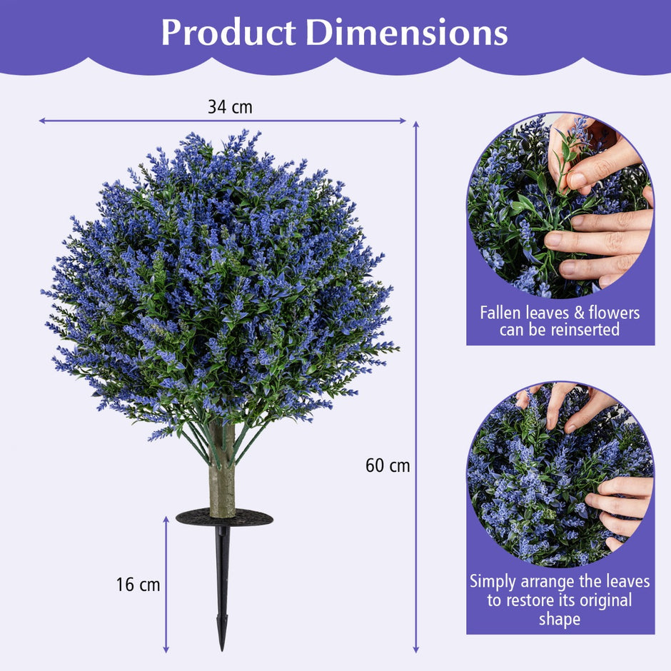 Delnings – Set Konstväxt Lavendel Med Jordspets och Ständigt Gröna Blad Stjälkar Dekorväxt – 2 – Grön