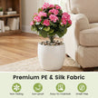 Delnings – Set Konstgjorda Pelargoner Med Realistisk PE Stam och Silkblommor Blad – 2 – Rosa