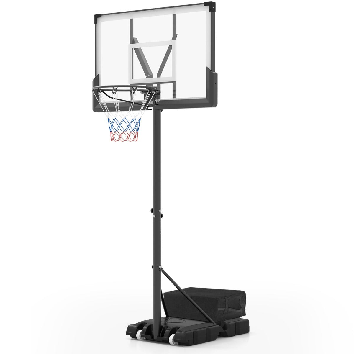 Utomhusbasketbåge – med stativ och viktväska nät – 2 – Svart