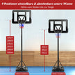 Höjdjusterbart – basketställ Utomhusbasketbåge med stativ – 170-305 cm – Svart