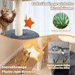 Skrapstolpe – kattträd med kattgrotta och plyschsits leksaker plattformar – 60 x 41 x 128 cm – Beige