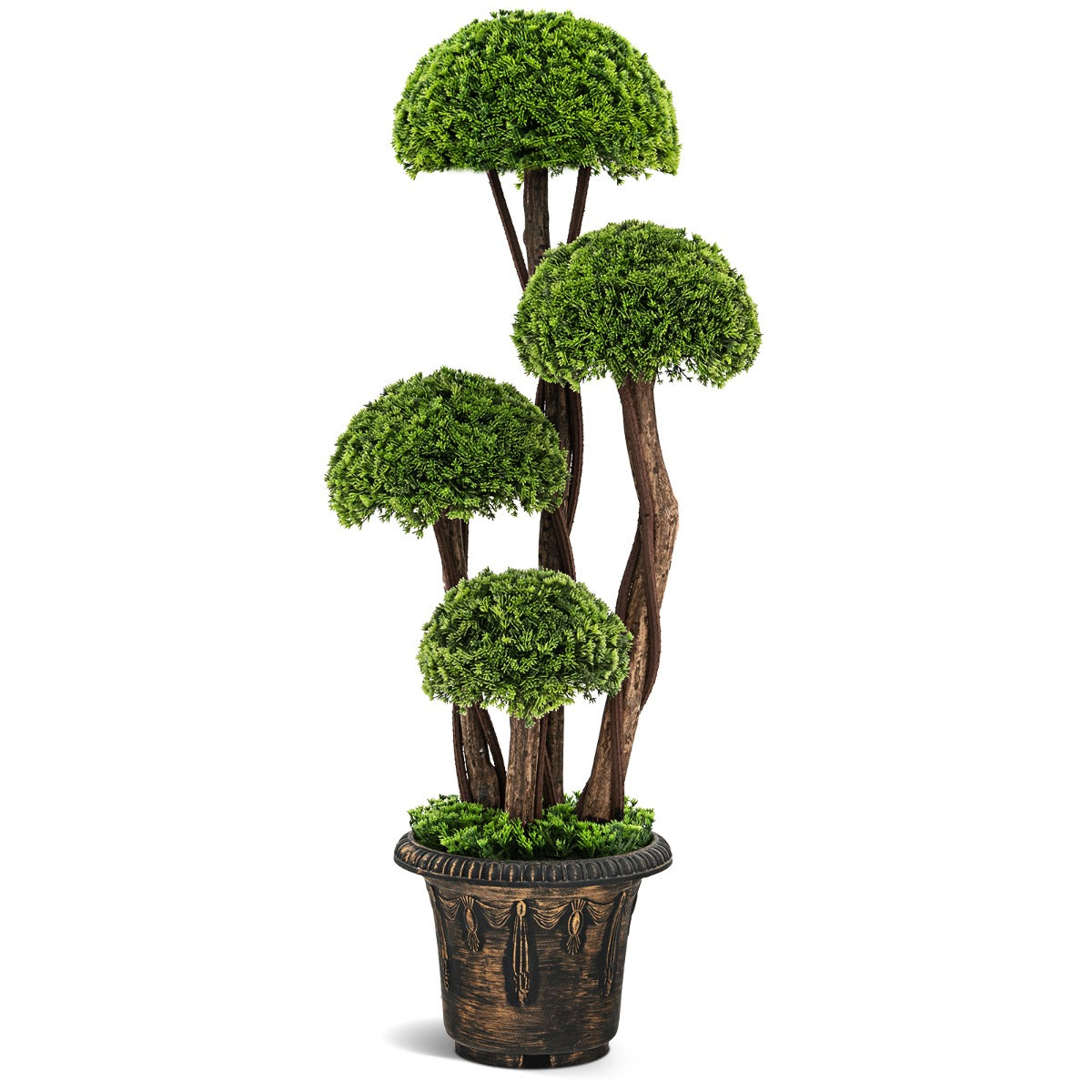 Artificiellt – topiary träd Tillverkat av cederträ Dekorativt konstgjort – 90 cm – Grön