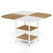 Esstisch – Küchentisch mit Ablagen quadratischer Esszimmertisch für Personen – 2 4 120 x 120 x 77 cm – Kaffe