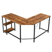L – format skrivbord hemmakontor med hyllplan kaffebrun + – 2 138 x 138 x 75,5 cm – Brun
