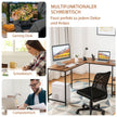 L – format skrivbord hemmakontor med hyllplan kaffebrun + – 2 138 x 138 x 75,5 cm – Brun