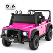 Land – Rover Defender elbil med fjärrkontroll för föräldrar Fullfjädring Strålkastare – Rosa