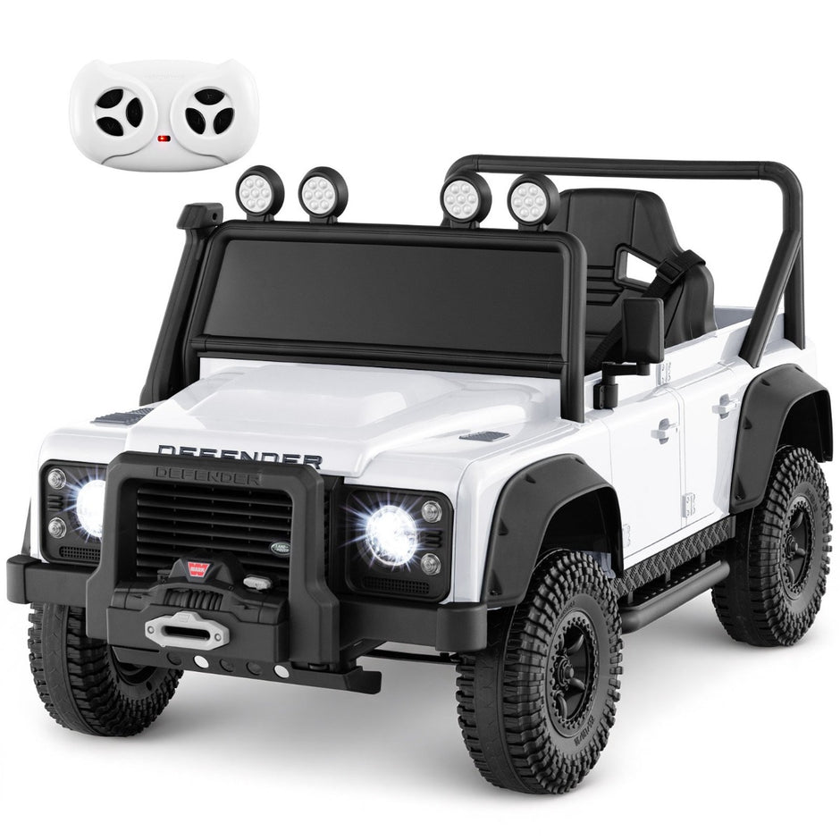 Land – Rover Defender elbil med fjärrkontroll för föräldrar – Vit