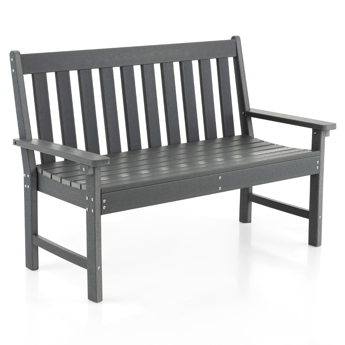 Lång – bänk Allväders Tillverkad av HDPE för sits – 2-3 132 x 65 x 91 cm 132 cm – Grå