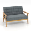 sits – stoppad soffa med ram av gummi och klassisk knappdesign – 2 114 x 72 x 77 cm – Grå