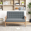 sits – stoppad soffa med ram av gummi och klassisk knappdesign – 2 114 x 72 x 77 cm – Grå