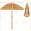 Strandsolskydd – Rishalm Vit + Beige Liggstol med Justerbar Ryggstöd Set – 175 cm – Grå
