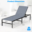 Solstol – för utomhus Justerbar liggstol – 64 x 198 x 67-103 cm – Grå