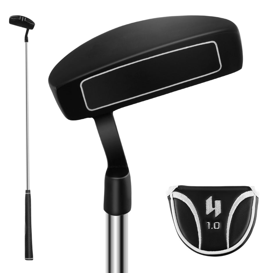 Golf – Putter Mallet tillverkad av rostfritt stål med huvud i och halkfritt handtag – 89 cm – Svart