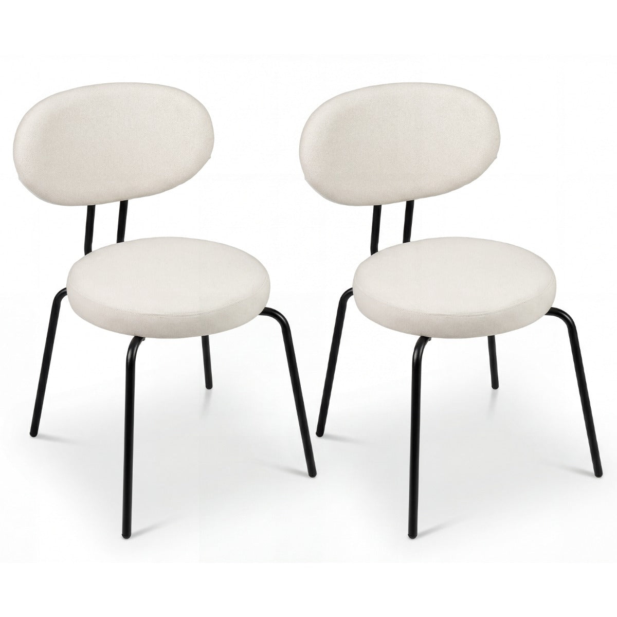 er – Set matsalsstolar med vadderad sits och ryggstöd, kökskarmstolar – 2 – Beige